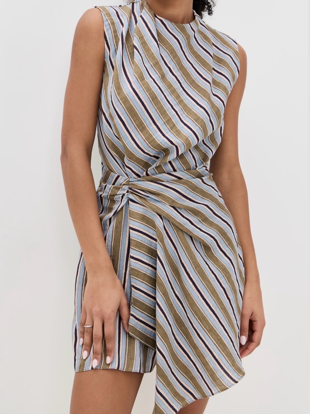 ALC Dion Hazel Stripe Mini Shift Sleeveless Minimalist Dress Size 4 Quiet Luxury